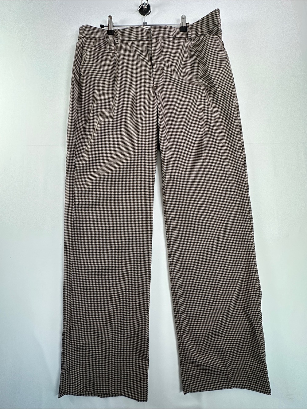 Banana Republic Siena Wool Brown Houndstooth Straight Chinos Pants Size 16